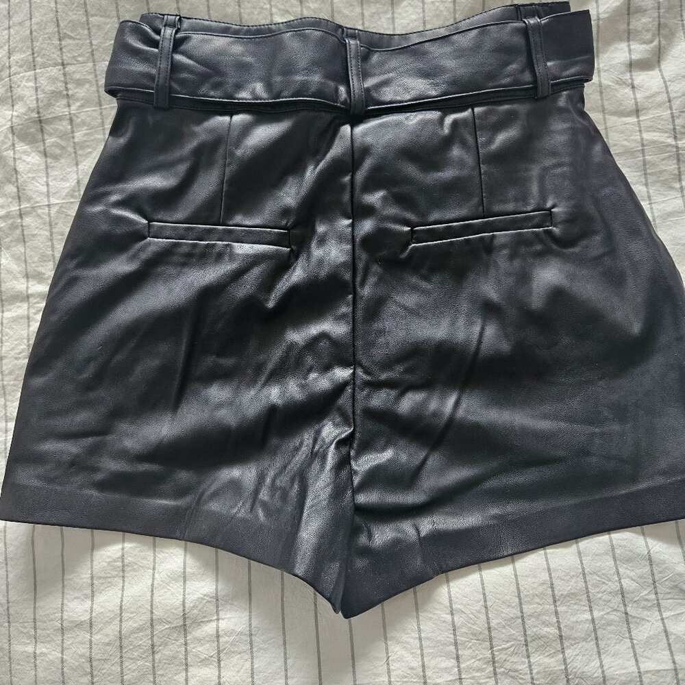 Dynamite Faux Leather Black Shorts